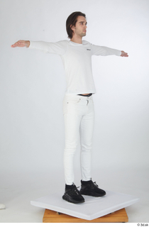 Chadwick black sneakers casual dressed standing t-pose white jeans white…